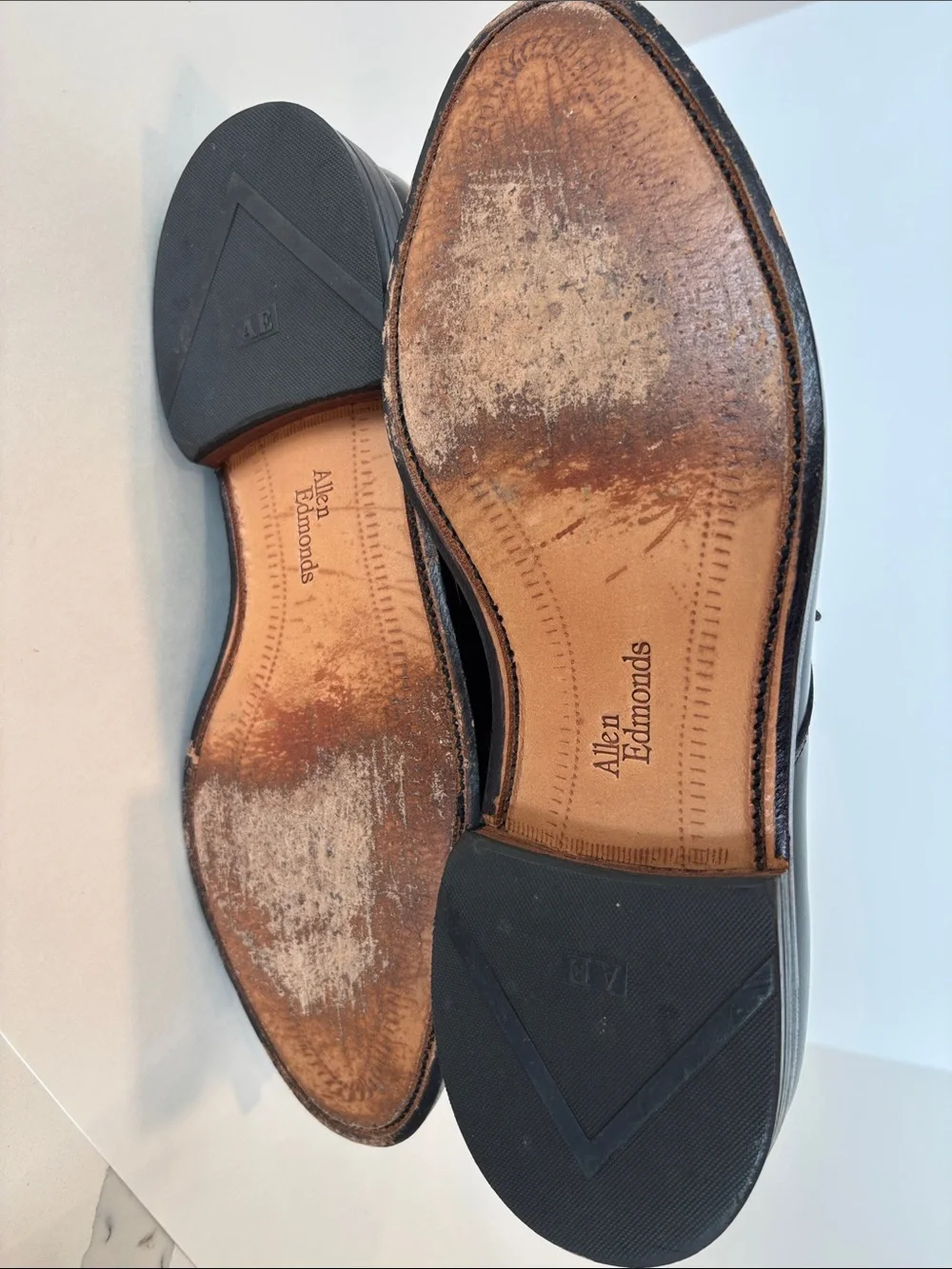 Allen Edmonds Black Leather Cap-Toe Oxford Shoes Size 8.5 3E